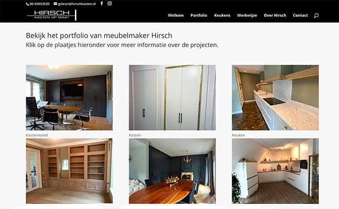 Hirsch Kasten portfolio webdesign